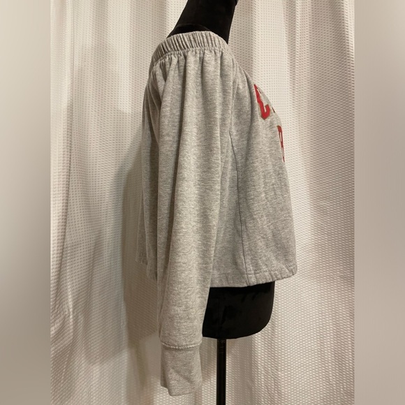 NBA Chicago Bulls Off-shoulder Long Sleeve Crop Top Size Large - Picture 4 of 8